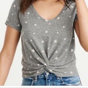 Abercrombie star print cropped tee XS